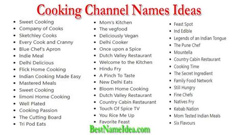 food chanel name